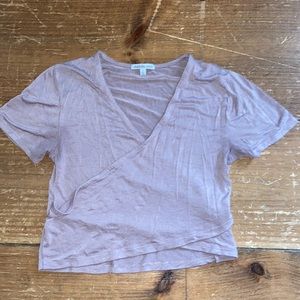 Charlotte Russe - Tan Criss Cross Crop Top (Size S)